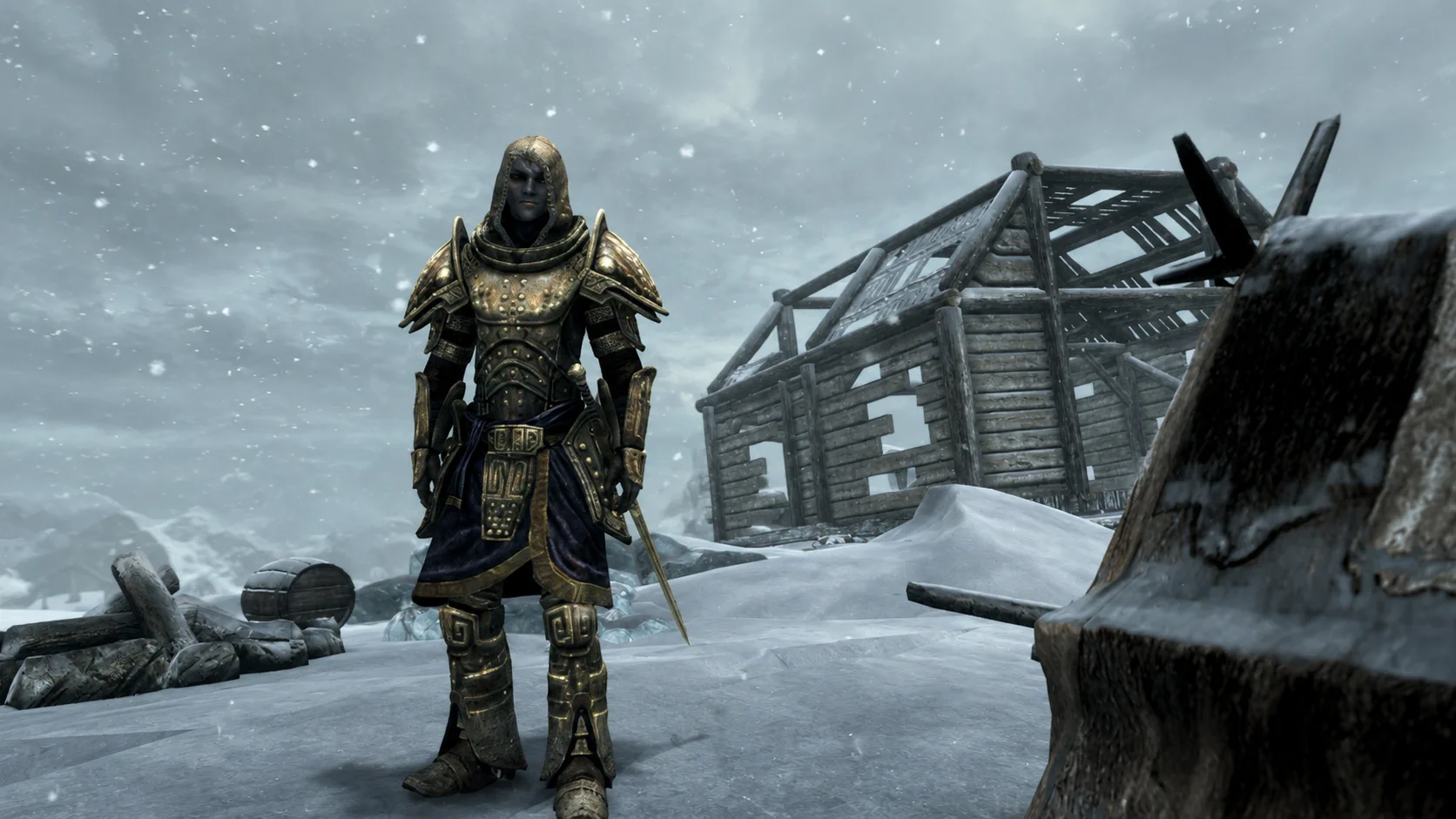 The expedition descending into the frozen ruins of Alftand