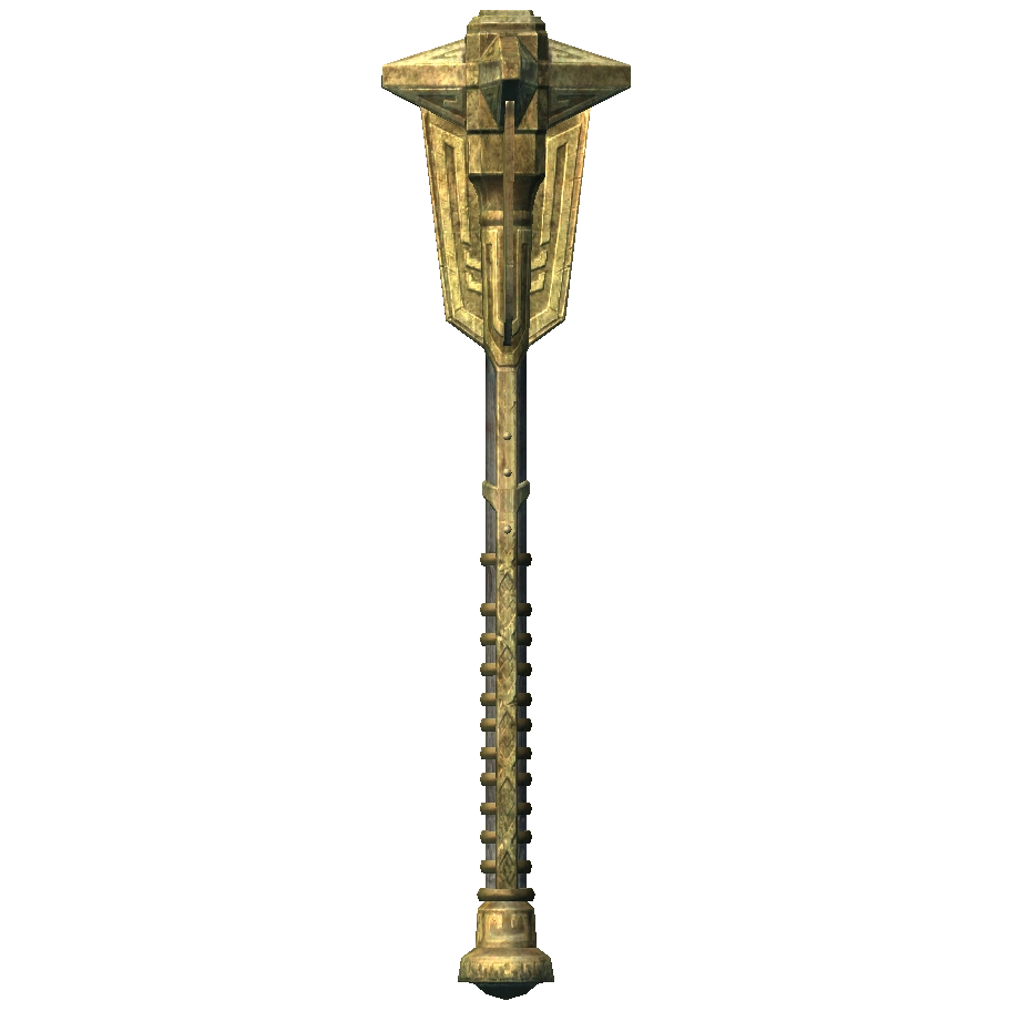 A Dwarven Mace, the build's readily available one-handed weapon