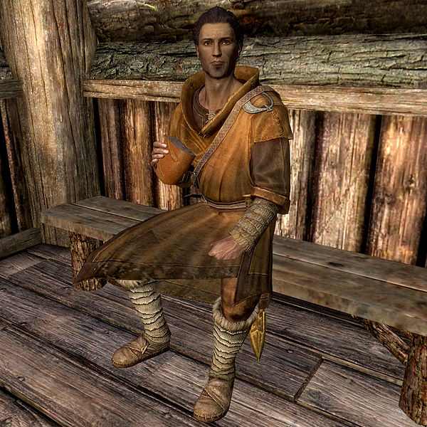 Marcurio wearing his mage robes