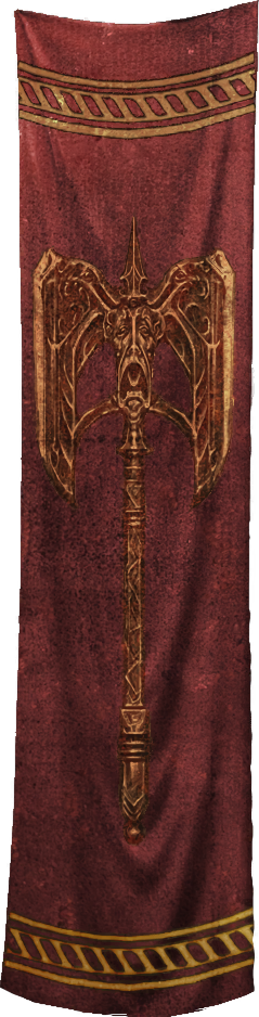 The wolf-head banner of the Companions