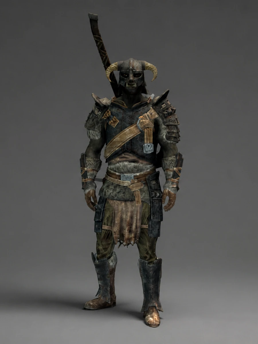 The Stronghold Smith in an early mixed-metal harness against a neutral gray background