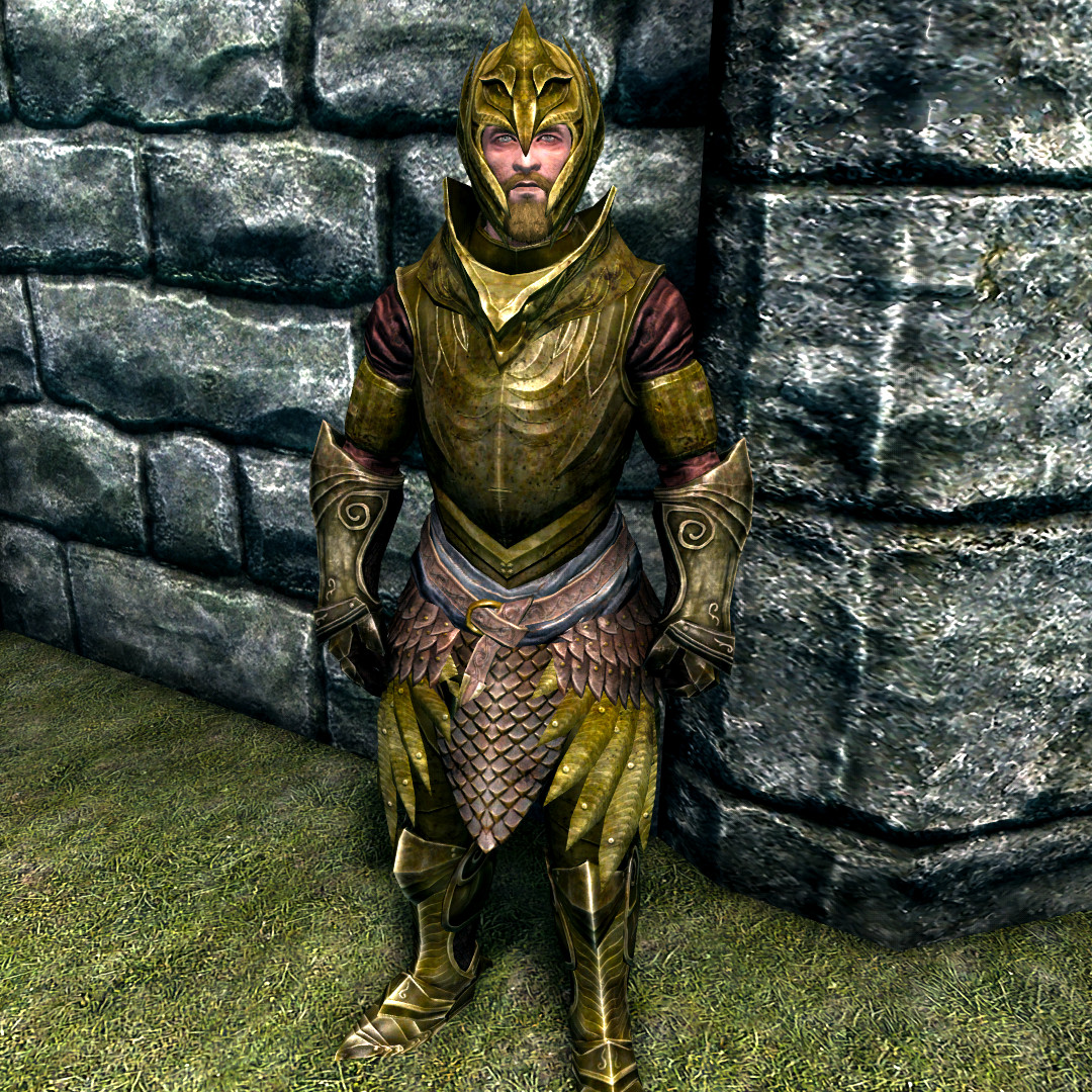 Male Elven Light Armor shown from the front and back